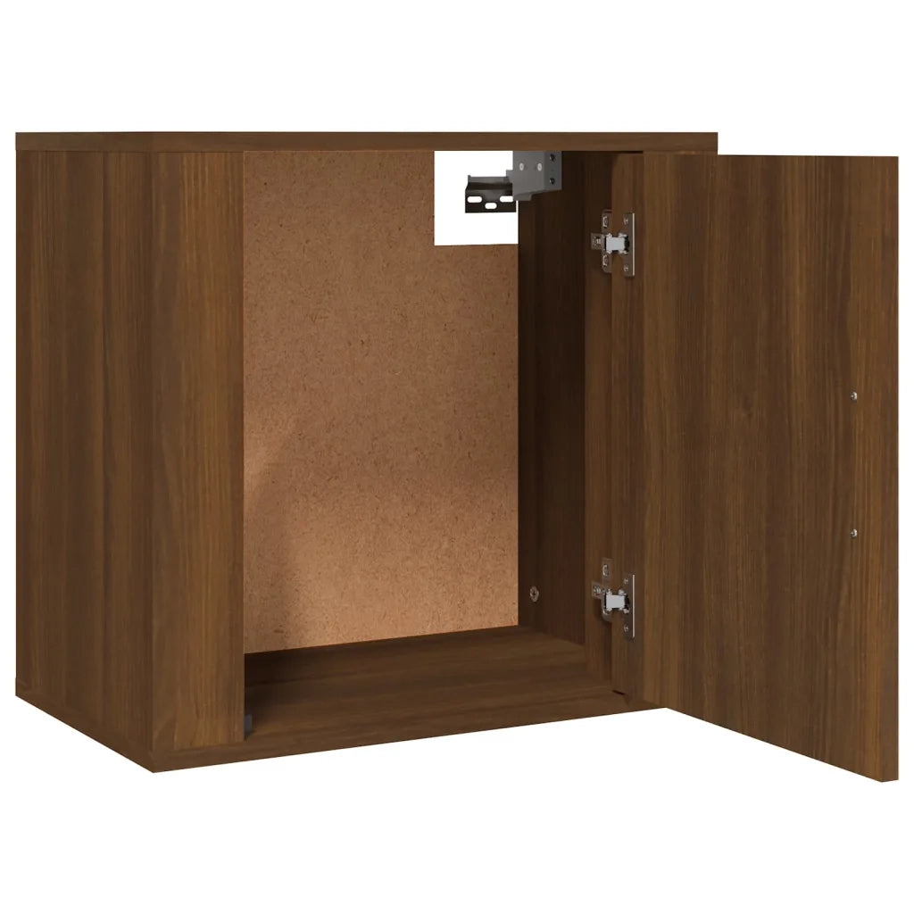 Set di 2 Comodini | Armadio da Notte | Mobiletto da notte a Muro Rovere Marrone 50x30x47 cm