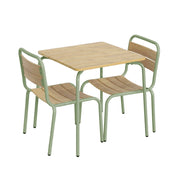 Set tavolo da giardino per bambini in acciaio e legno con 2 sedie,