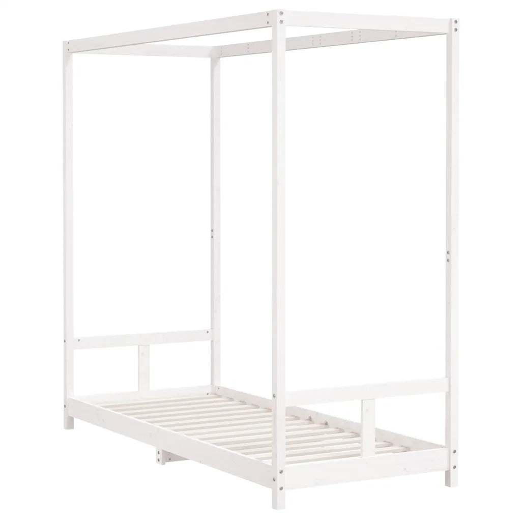 Giroletto per Bambini | Letto Infantile | Lettino Bianco 80x200cm in Legno Massello di Pino