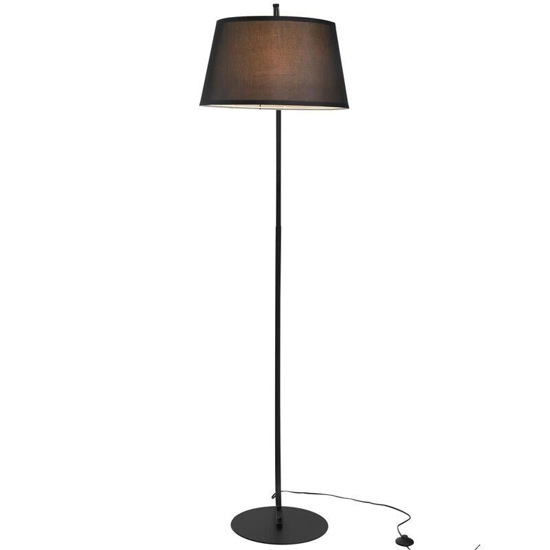 LAMPADA DA TERRA AD ARCO CON PARALUME IN TESSUTO INTERRUTTORE A PEDALE NERO
