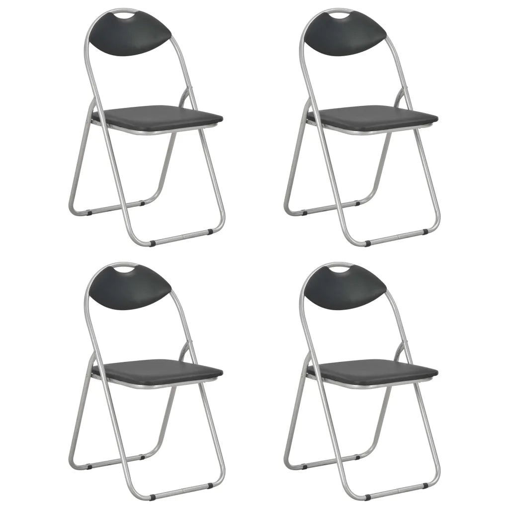 Sedie da Pranzo Pieghevoli 4 pz Nere in Similpelle  cod mxl 14345