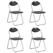 Sedie da Pranzo Pieghevoli 4 pz Nere in Similpelle  cod mxl 14345