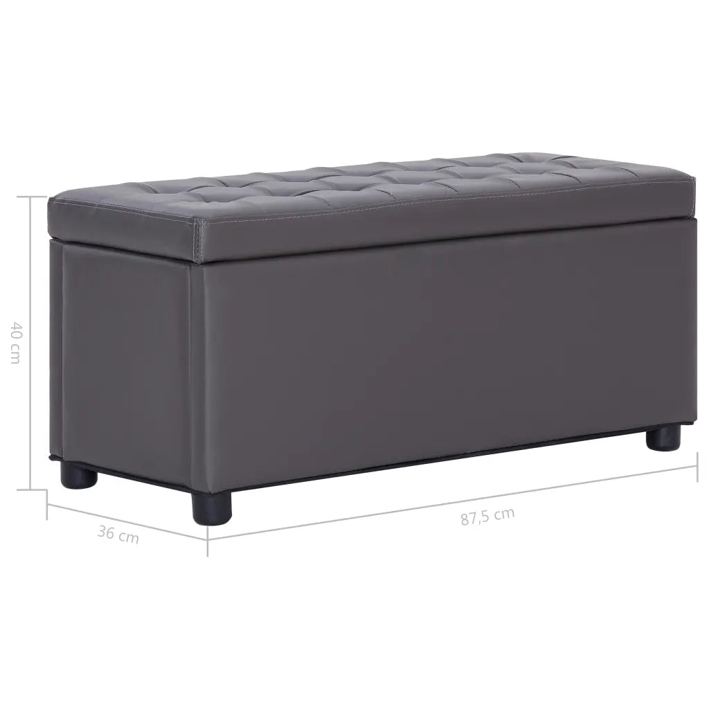 Cassapanca-Panca con Contenitore-Baule 87,5 cm Grigia in Similpelle