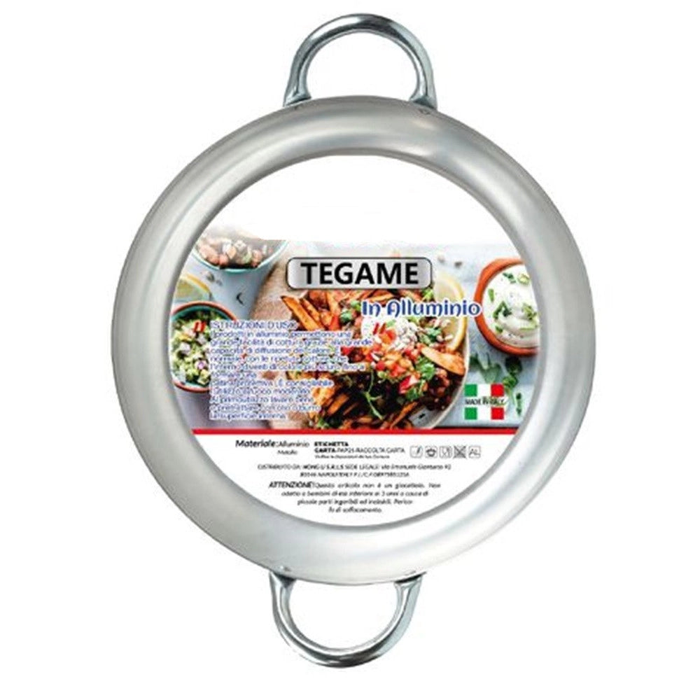 Trade Shop - Tegame In Alluminio Pentola Con 2 Manici Metallo Da ø20 A 30 Cm Utensile Per Cucina -