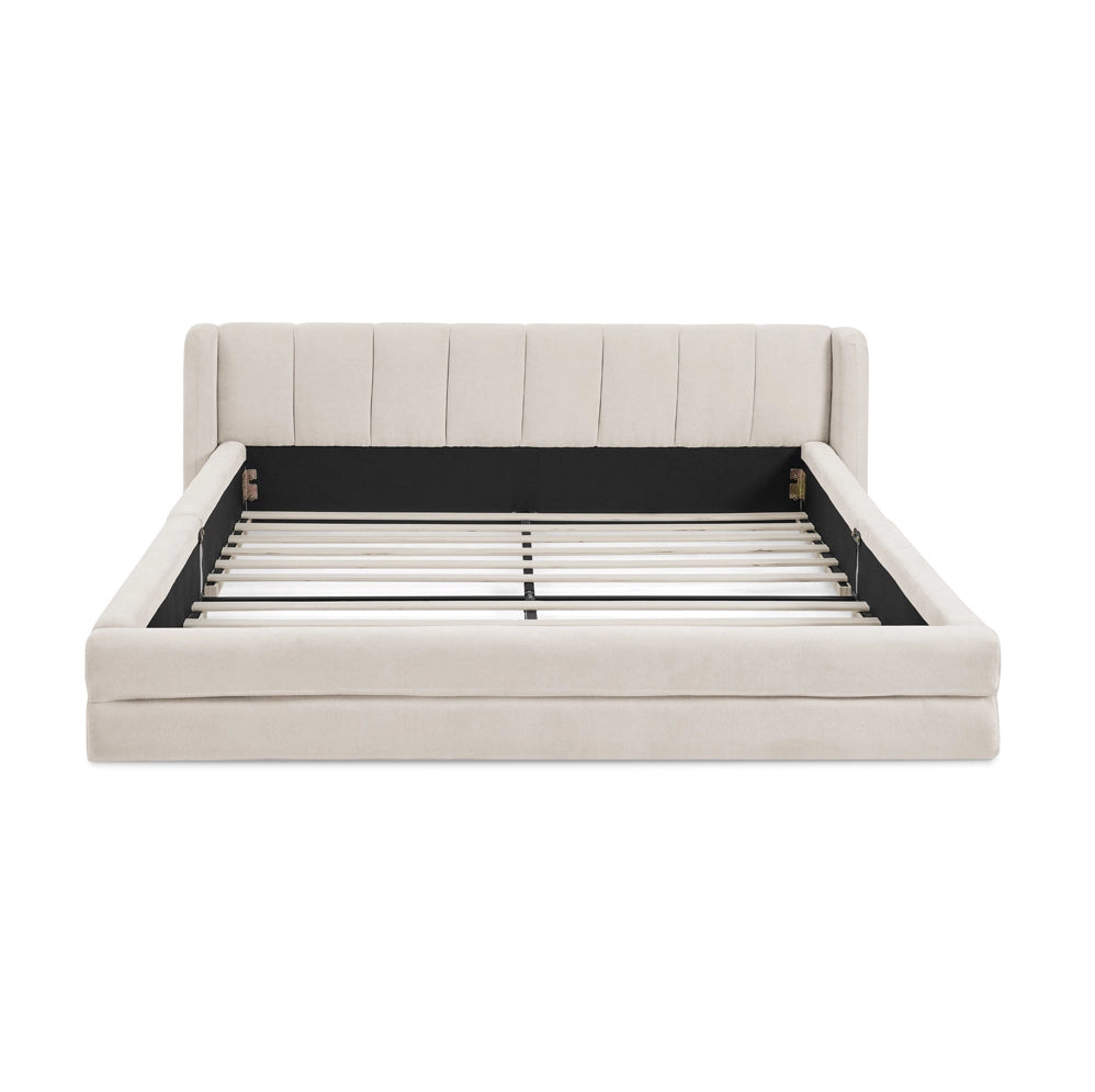 Letto 160x200 cm con testiera ergonomica; beige
