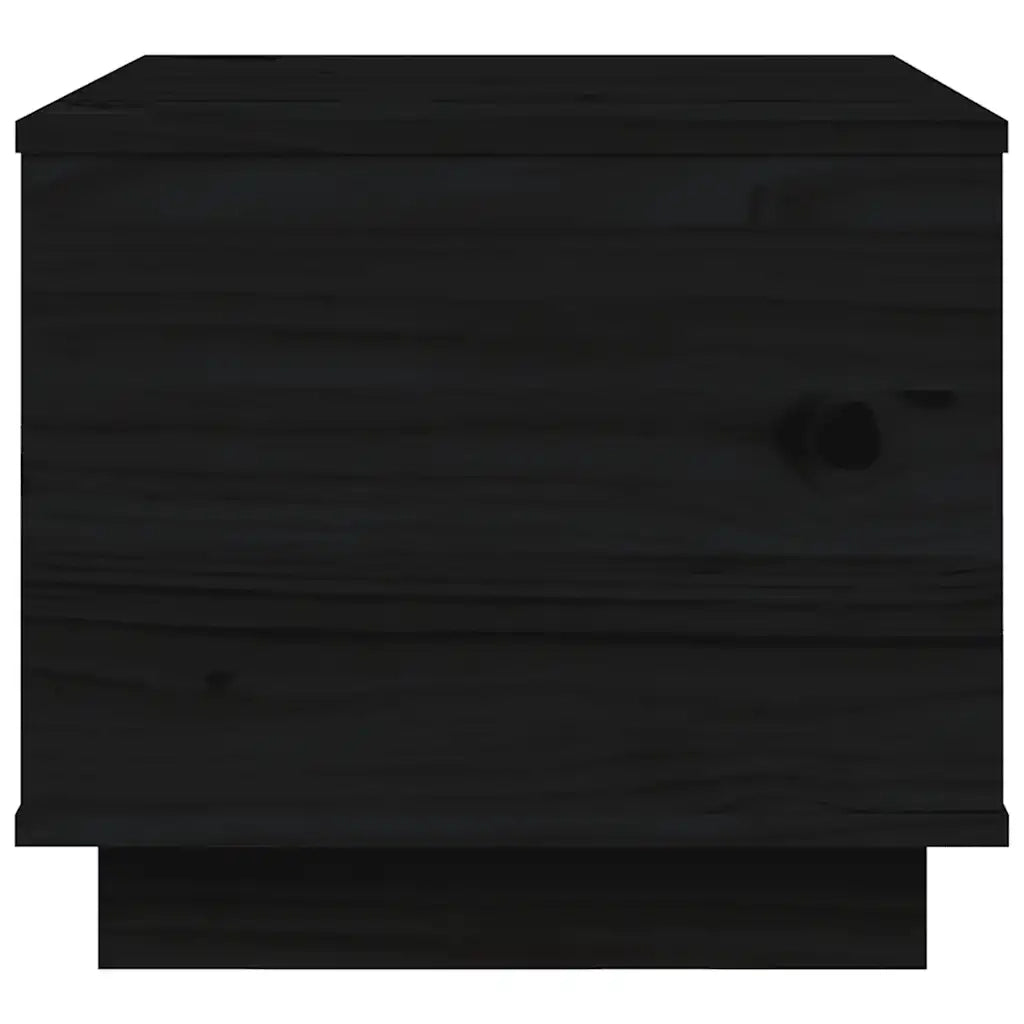 Tavolino da Salotto Nero 40x50x35 cm Legno Massello di Pino