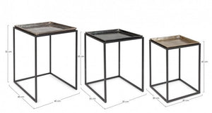 Set 3 Tavolini Quadrati Amira