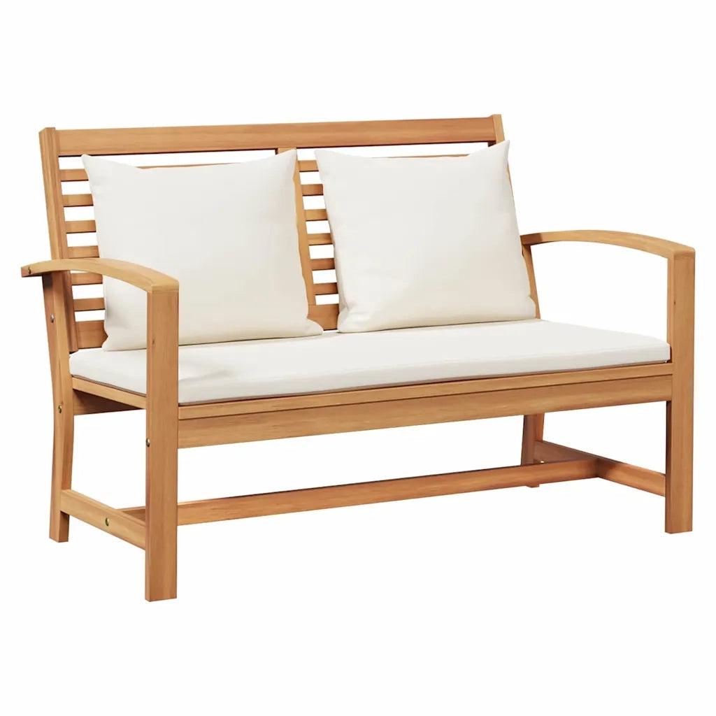 Sedia da giardino-Panchina Marrone e Crema 110 x 66 x 76 cm Legno di teak solido