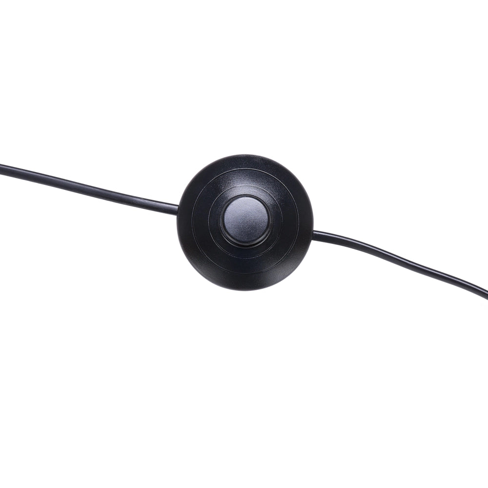 Lampada da terra in metallo Nero 234 cm con struttura curva paralume in policotone paralume a tamburo con base in marmo dal design moderno