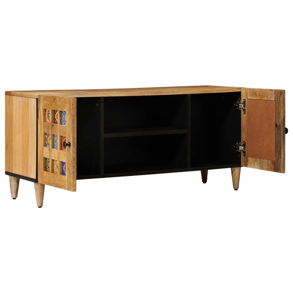 Mobile TV-Credenza per TV Naturale 105 x 33 x 46 cm Legno di mango massello