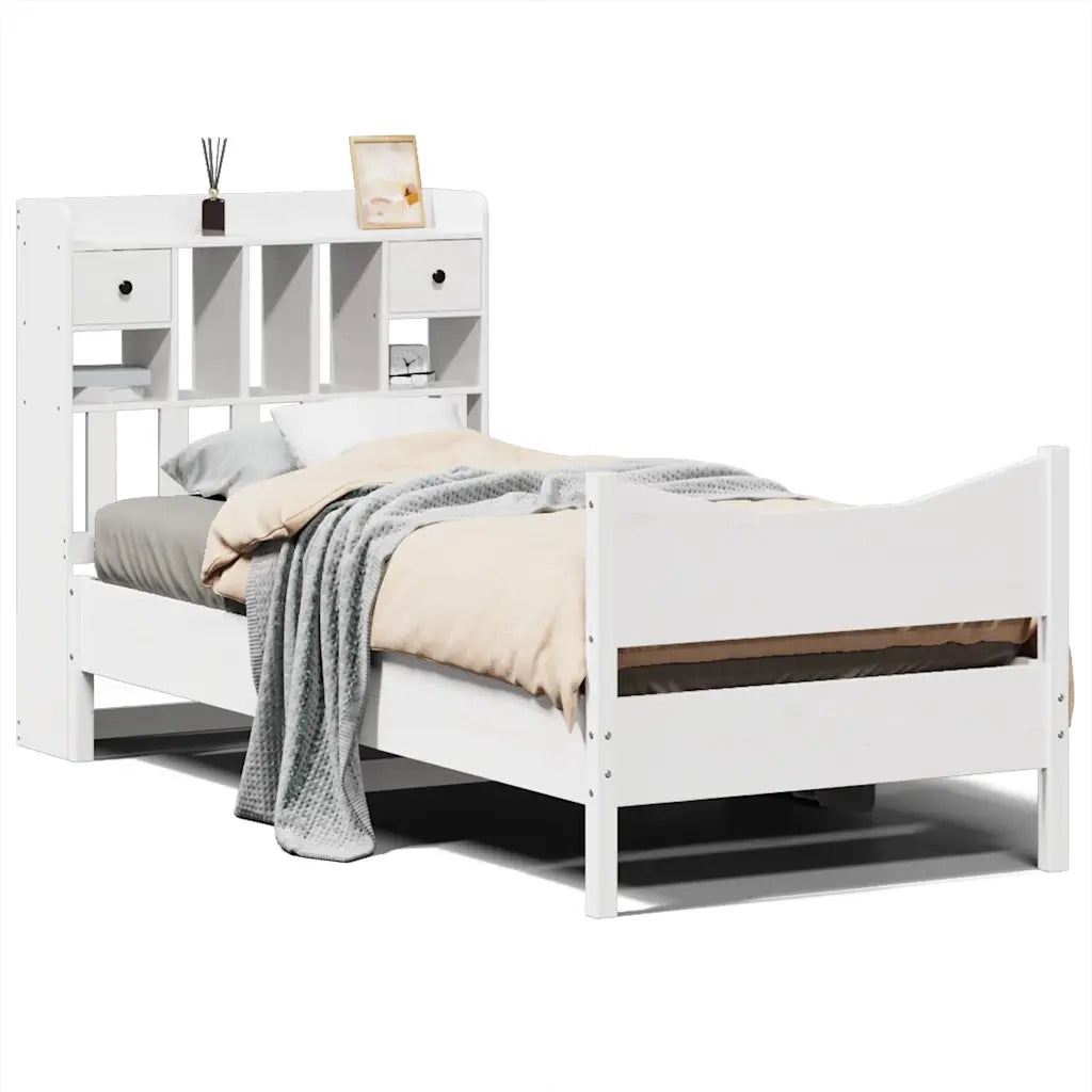 Giroletto senza Materasso Bianco 75x190 Legno Massello di Pino