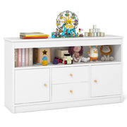 Organizzatore per giocattoli per bambini con scomparto aperto 2 cassetti e 2 ante-Scaffale per libri in legno Bianco