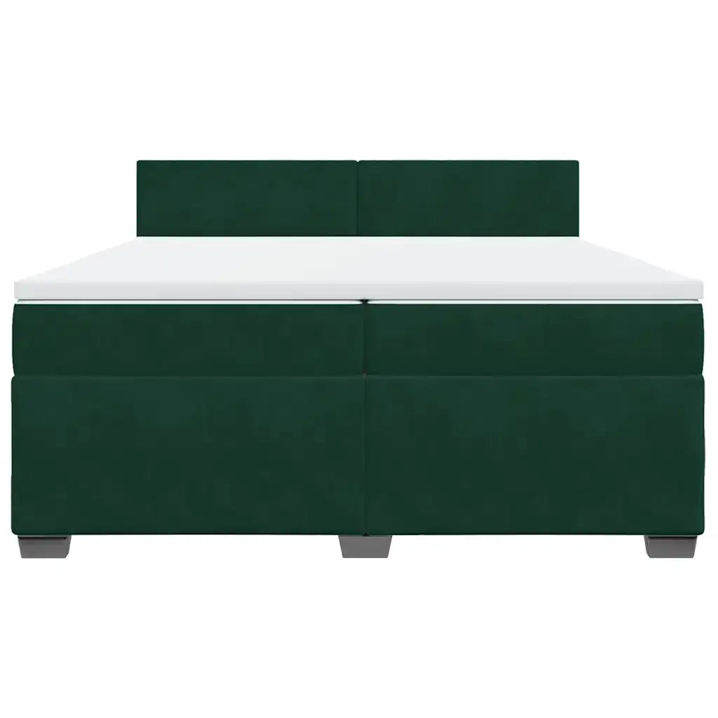 Giroletto a Molle con Materasso Verde Scuro 200x200 cm Velluto 3288699