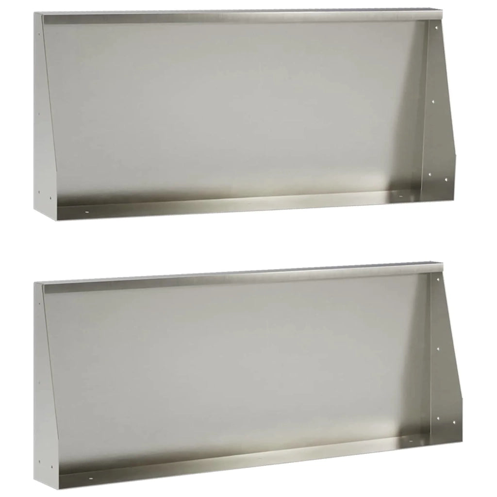 Muro di contenimento 2 pz 100 x 12 x 50 cm Acciaio Inox Argento 8015154