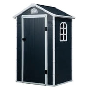 Casetta da Giardino Porta Attrezzi in Metallo e PP, 134x104x204 cm, Grigio