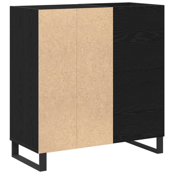 Mobile porta vinili con lo scaffale Rovere Nero 85 x 38 x 89 cm 862916