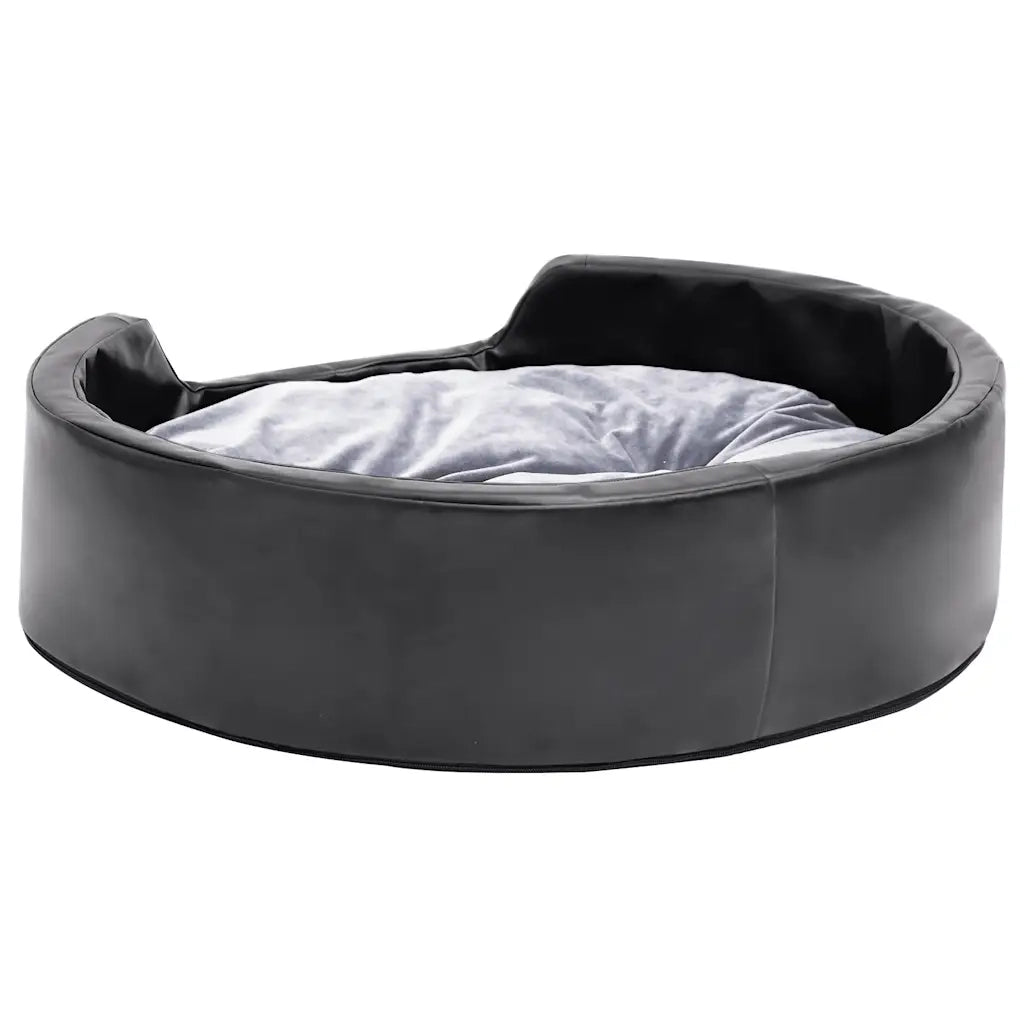 Lettino per Cani Nero e Grigio 69x59x19 cm Peluche e Similpelle CFW2601056