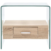 Tavolino da Salotto con Cassetto 50x50x45 cm in Vetro Temperato 284724