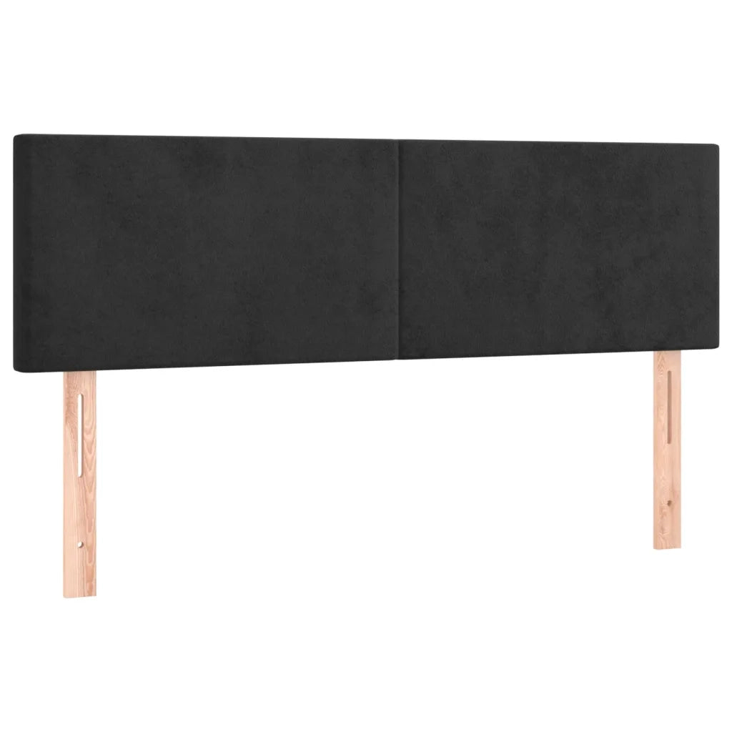 Letto a Molle con Materasso e LED Nero 140x190 cm in Velluto