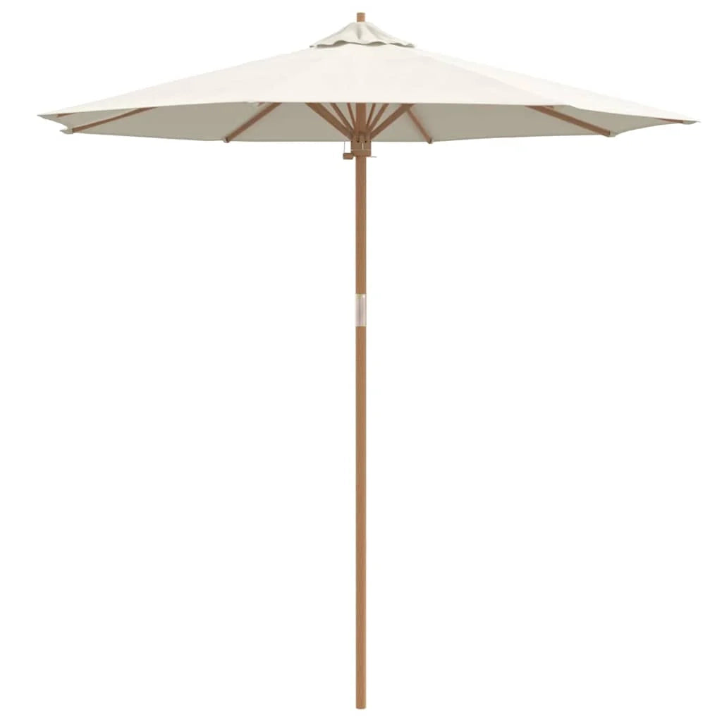 Ombrellone da giardino rotondo leggero e resistente alle intemperie 240 x 240 x 260 cm in bambù bianco crema 02_0058243