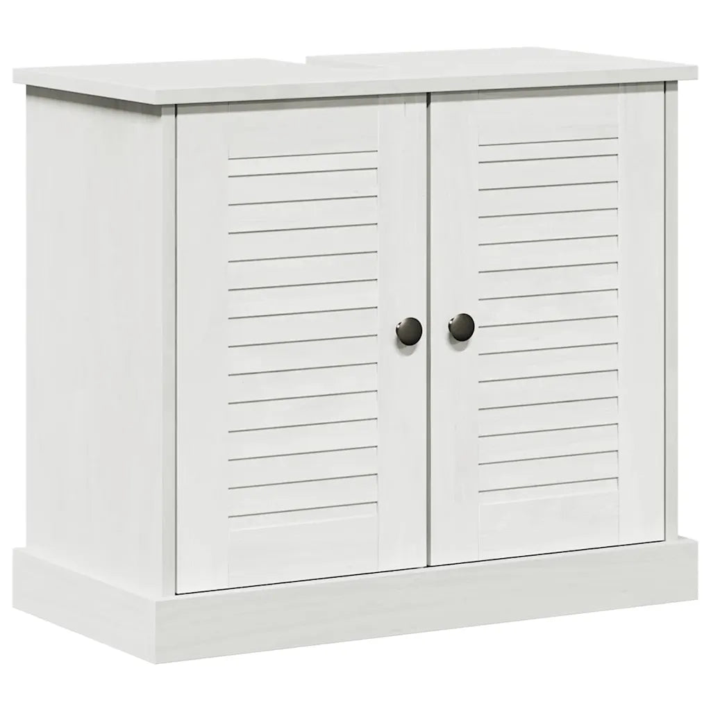 Mobile Lavabo con porta-Armadietto da bagno VIGO bianco anticato 67.5 x 34 x 59 cm