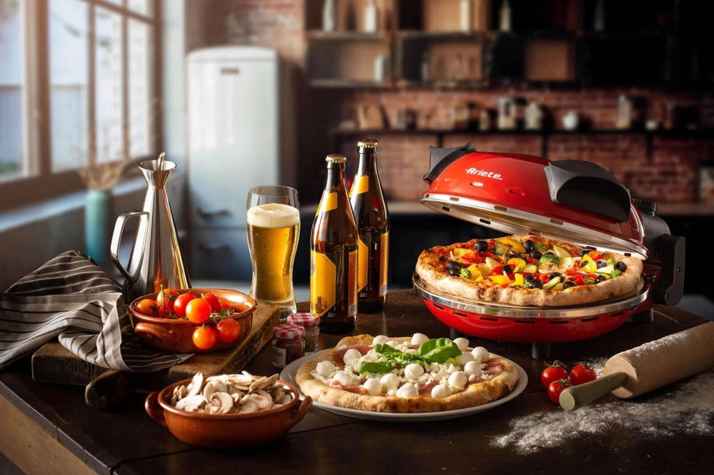 Ariete 909 - Forno Pizza Elettrico 1200W 400 gradi Timer 30 minuti Rosso
