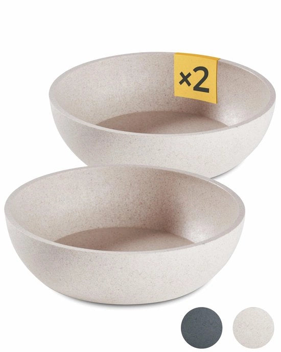 Bacchi cibo e acqua per cani - 2 x 1,6 l - beige - resistente al lavastoviglie - diametro 21,5 cm - per cani grandi