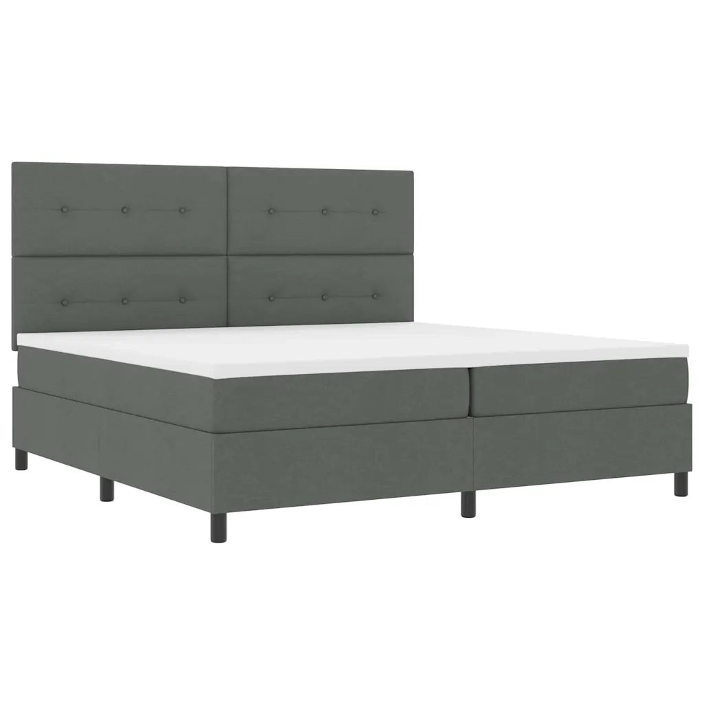Letto a molle con materasso Grigio scuro 200 x 200 cm Tessuto 3339414