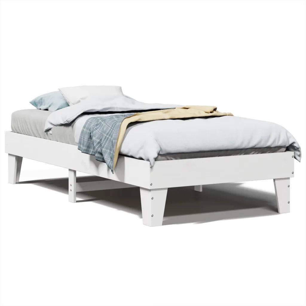 Letto senza Materasso-Struttura Letto Bianco 90x190 cm in Legno Massello Pino 186720