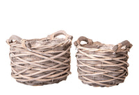 Set 4 Cesti Ø 20 H 15 cm con Manici