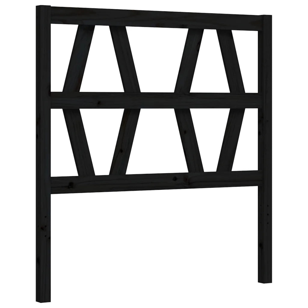 Giroletto con Testiera Nero Small Single in Legno Massello 3192455