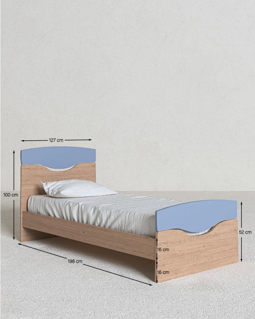 Letto Smile con fascioni e pediera - Letto una piazza e mezzo 127 x 197 - Struttura Virginia e avio - Rete e materasso esclusi_