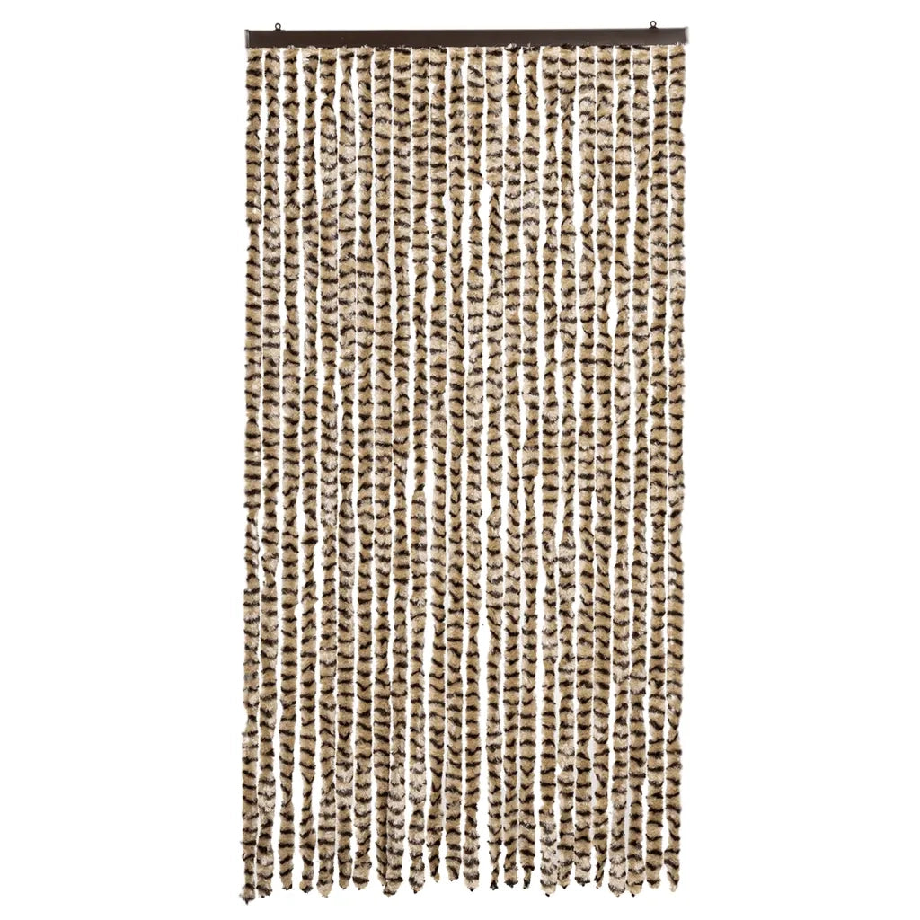 Tenda Antimosche Beige e Marrone 100x230 cm in Ciniglia CFW7364011