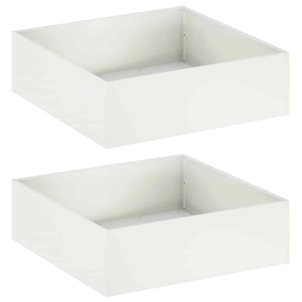 Vaso da giardino 2 pz Bianco 100 x 100 x 30 cm 8005081