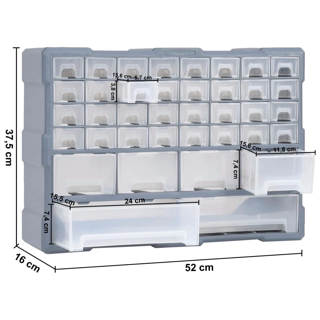Organizzatore multi-cassetto con 40 cassetti scatola da cucito mobiletto portaoggetti cassetta degli attrezzi unità organizzativa 02_0003258