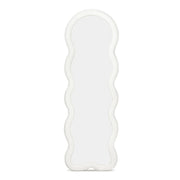 IDMarket - Specchio Wave in tessuto bouclette crema 150 x 50 cm