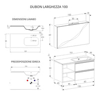 Mobile Bagno Sospeso 100 cm Lavabo e Specchio Bonussi Fenice Grigio