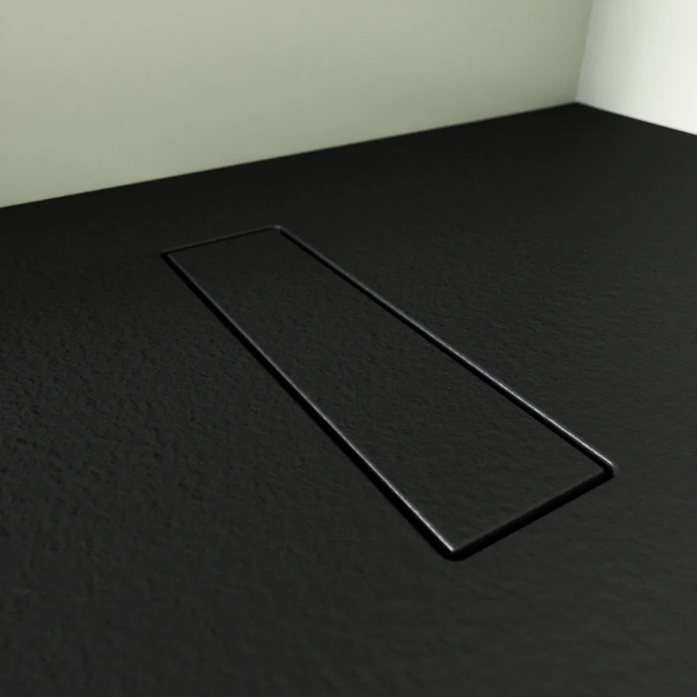 Piatto doccia 90x90 cm in marmoresina nero effeto pietra | Merlera