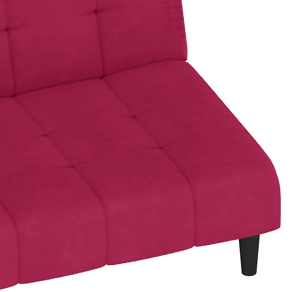 vidaXL Divano Letto a 2 Posti Rosso Vino in Velluto