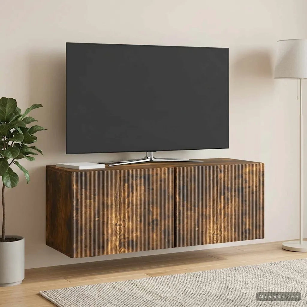 Mobile Porta TV da Muro Rovere Fumo 78,5 x 31 x 30 cm 898550