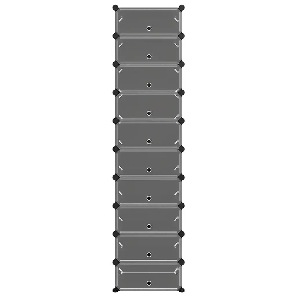 Scarpiera-Scaffale per scarpe Nera 44x32x174 cm in PP