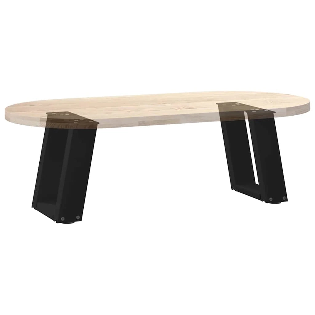 Set di 2 gambe per tavolino da caffè a forma di U dal design moderno 30 x 31 cm con piedini regolabili in acciaio nero 02_0057021