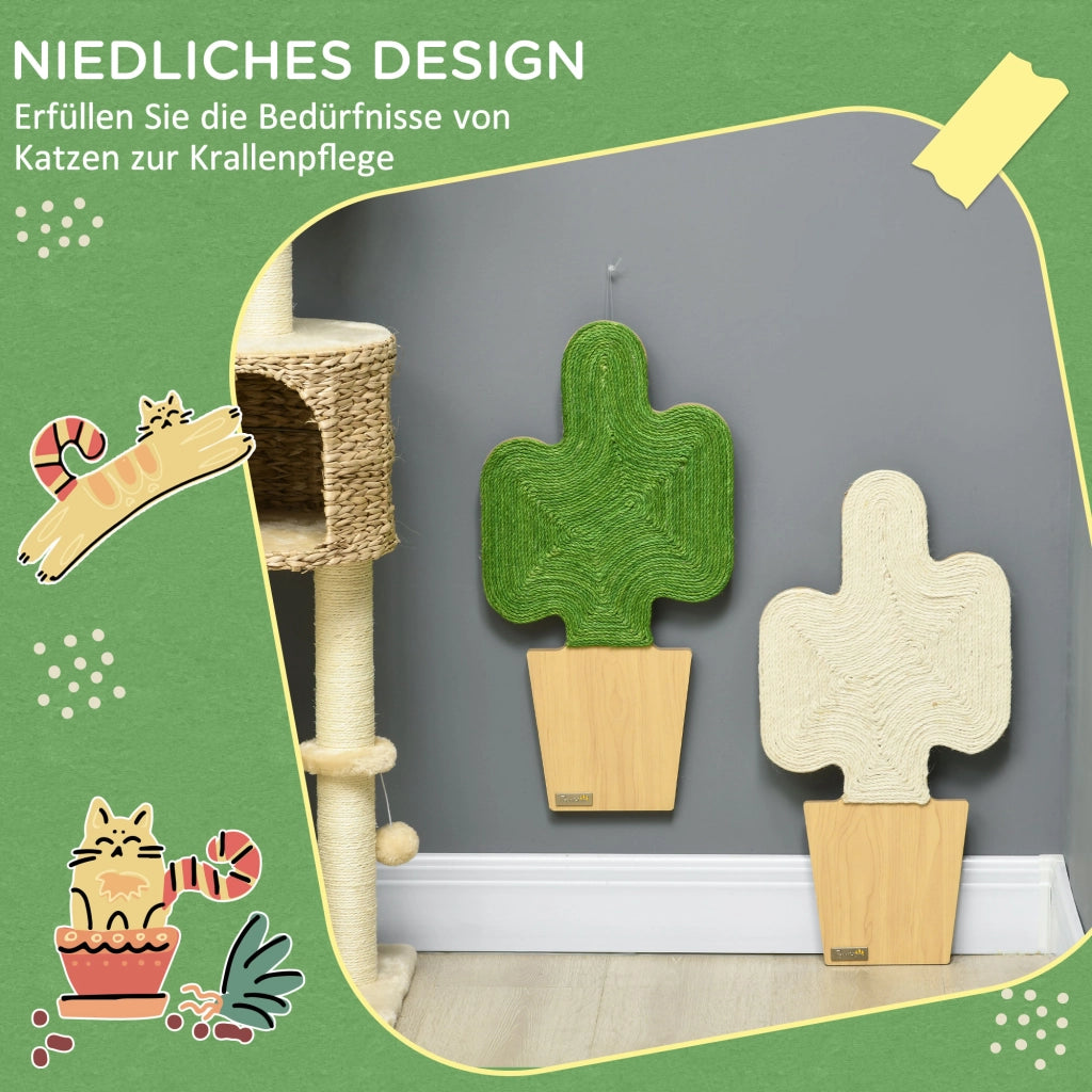 Albero per gatti da parete ¨C zephmum ¨C bianco verde 30x60 cm