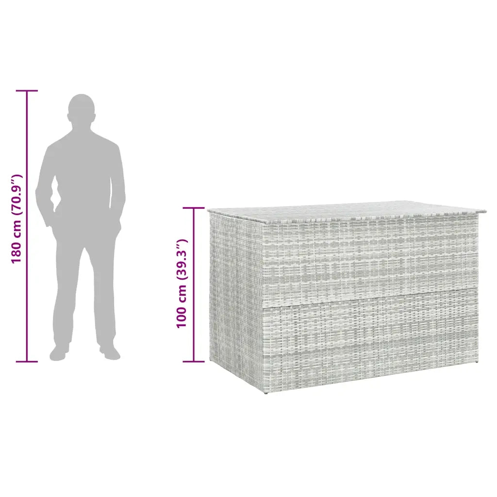 Baule da Giardino Grigio Chiaro 150x100x100 cm in Polyrattan 315512