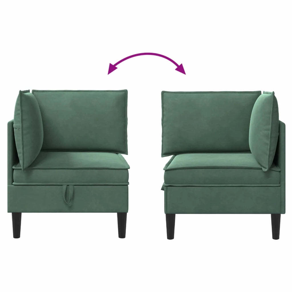 Divano con Stoccaggio Verde Mare Velluto 42027086