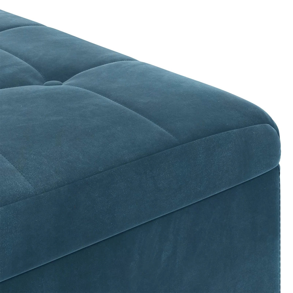 Pouf contenitore con cuscino Blu 60 x 60 x 45 cm Velluto 876824