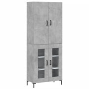 Credenza | Madia | Buffet da pranzo | Armadio da pranzo Grigio Cemento 69,5x34x180 cm in Legno Multistrato