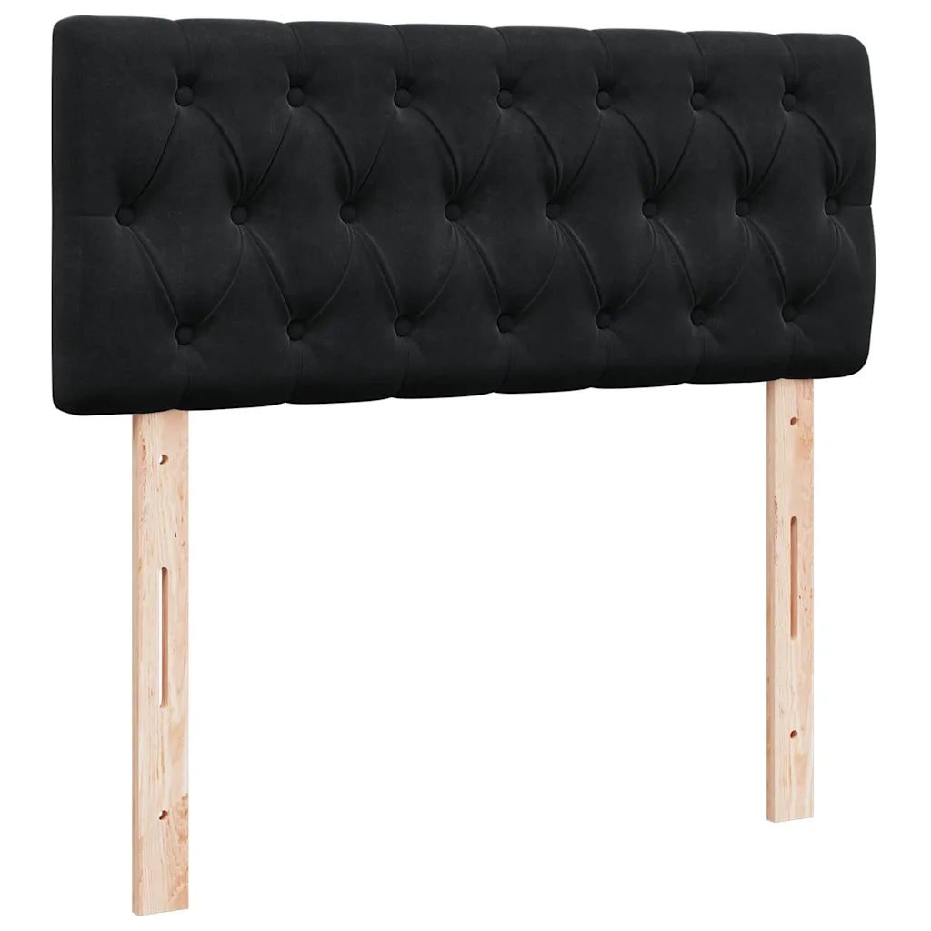 Pouf Letto con Materasso Nero 120x190 cm Velluto