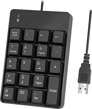 Tastiera Numerica Extra - 19 Tasti Con Porta USB - Indicatore di Attività con LED Rosso - Compatibile con Windows e Mac OS - Nero