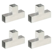 Connettori per Pali a Forma di T 4 pz Metallo Zincato 81x81 mm cod mxl 69674